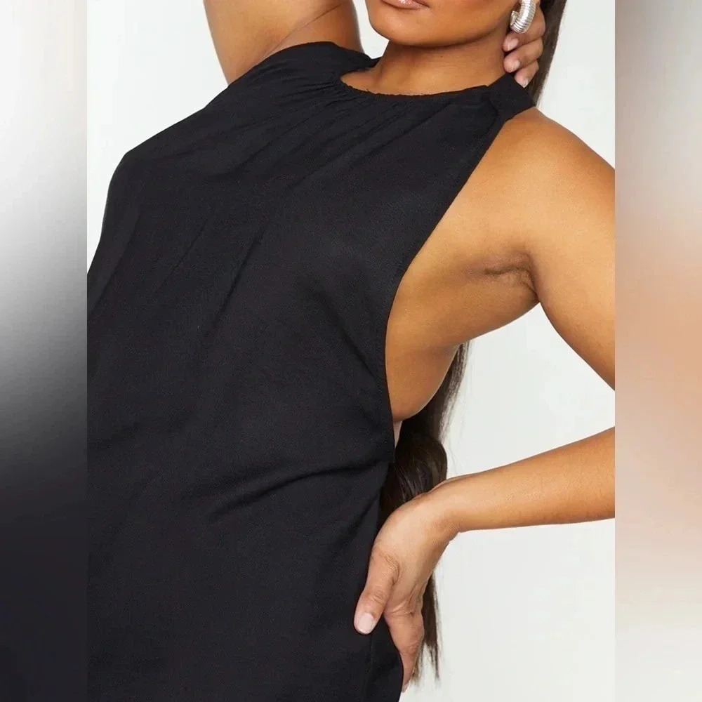 NWT Size 24 Plus Black Cut Out Back Swing Top